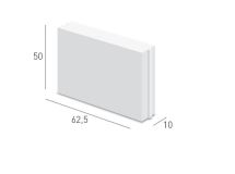 Carreau de béton cellulaire avec profil à emboîtement ˗ haut. 25cm x long. 62,5cm x ep. 15cm