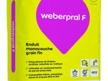 Enduit de façade projeté lourd minéral monocouche WEBER.PRAL F blanc (000) sac de 25kg