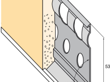 Arrêt bas perforé pour enduit gratté ép. 10mm jonc PVC blanc lg. 300cm